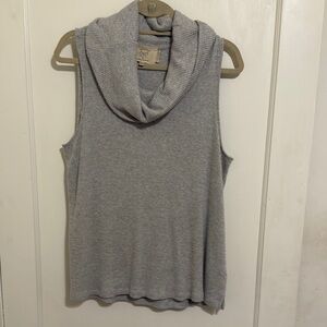 Anthropologie Gray Sleeveless Cowl Neck Tank Top